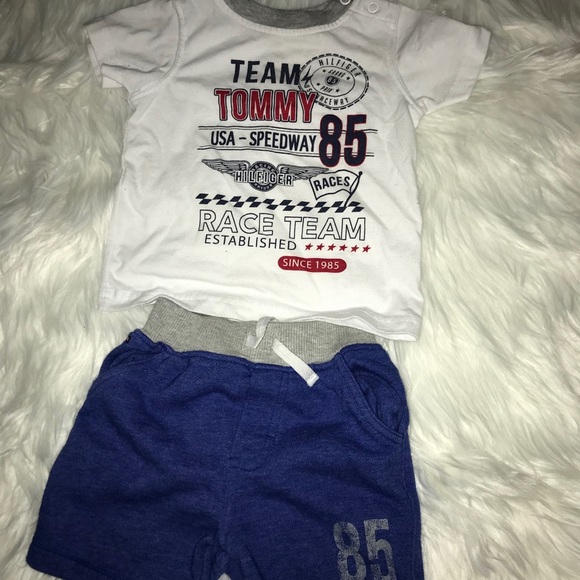 tommy hilfiger shirt and shorts set
